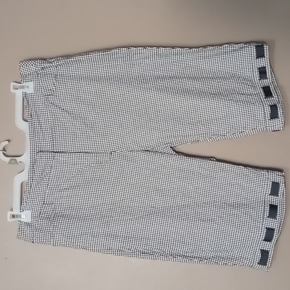 R.Q.T Black/White Checkered Long Shorts w Ribbon Weave Hem Design Size 16 - Picture 1 of 4